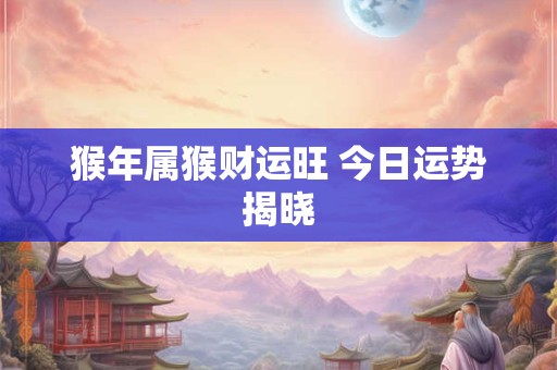 猴年属猴财运旺 今日运势揭晓