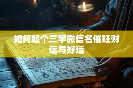如何起个三字微信名催旺财运与好运