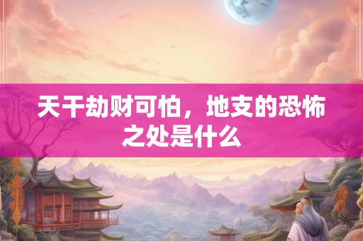 天干劫财可怕，地支的恐怖之处是什么
