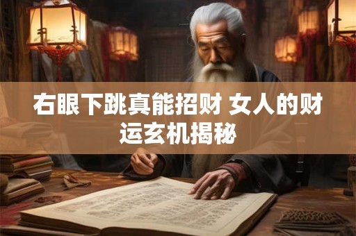 右眼下跳真能招财 女人的财运玄机揭秘
