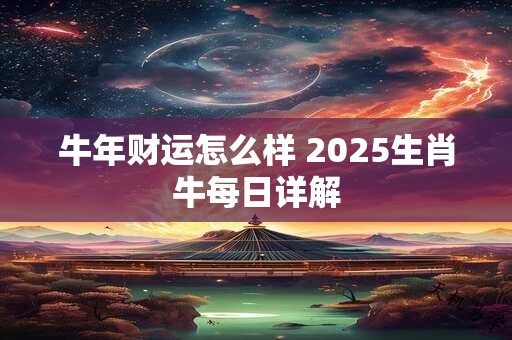 牛年财运怎么样 2025生肖牛每日详解