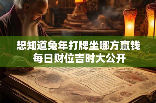 想知道兔年打牌坐哪方赢钱 每日财位吉时大公开