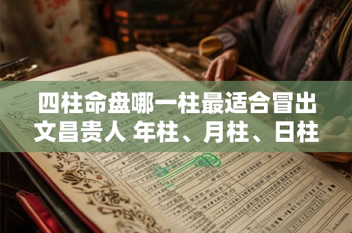 四柱命盘哪一柱最适合冒出文昌贵人 年柱、月柱、日柱还是时柱