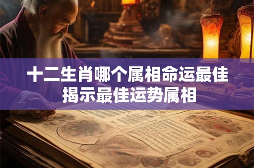 十二生肖哪个属相命运最佳 揭示最佳运势属相