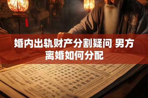 婚内出轨财产分割疑问 男方离婚如何分配
