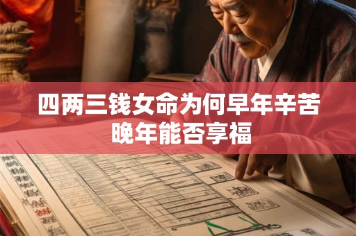 四两三钱女命为何早年辛苦 晚年能否享福