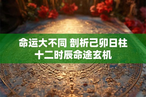 命运大不同 剖析己卯日柱十二时辰命途玄机