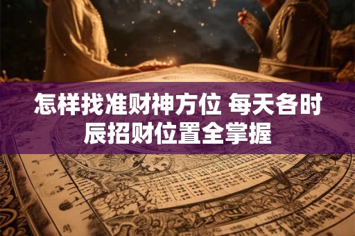 怎样找准财神方位 每天各时辰招财位置全掌握
