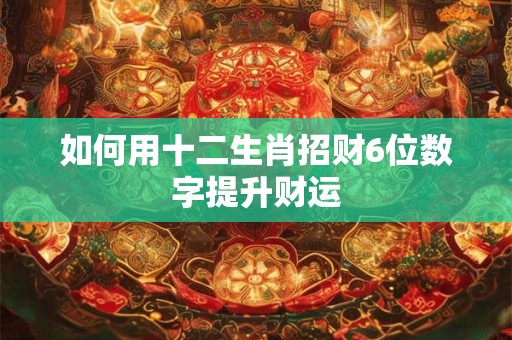如何用十二生肖招财6位数字提升财运