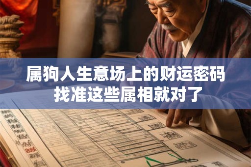 属狗人生意场上的财运密码 找准这些属相就对了
