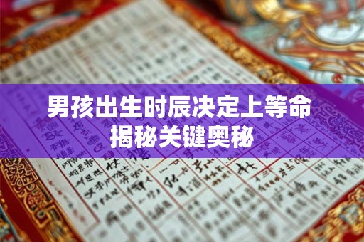 男孩出生时辰决定上等命 揭秘关键奥秘