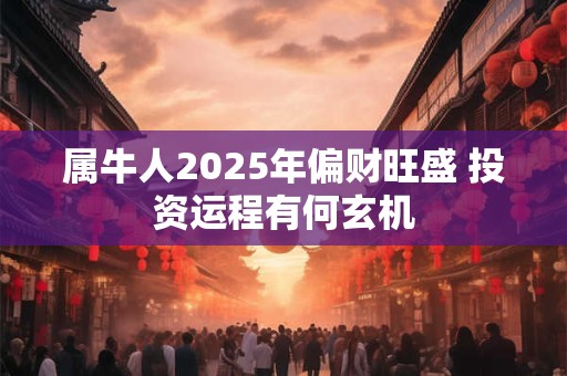 属牛人2025年偏财旺盛 投资运程有何玄机