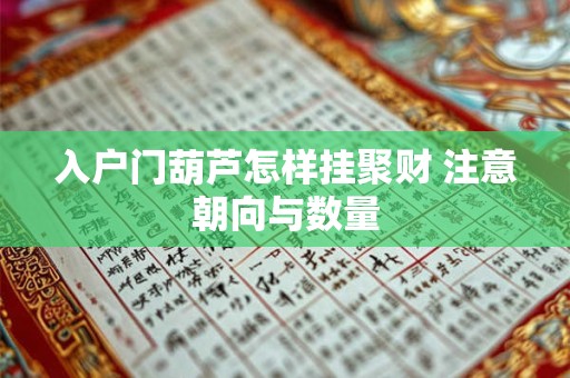 入户门葫芦怎样挂聚财 注意朝向与数量