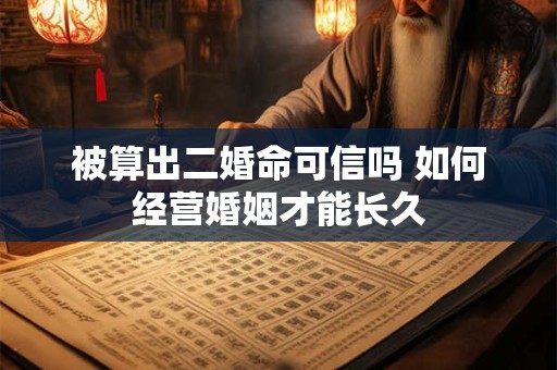被算出二婚命可信吗 如何经营婚姻才能长久