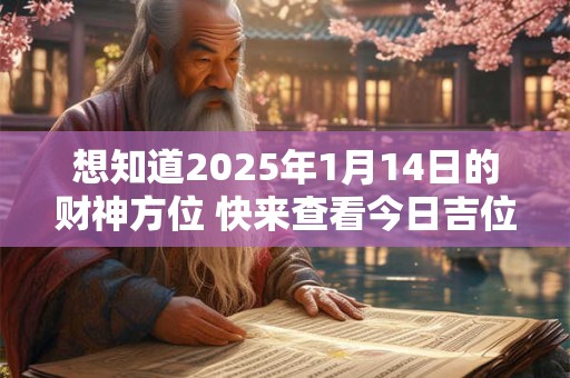 想知道2025年1月14日的财神方位 快来查看今日吉位