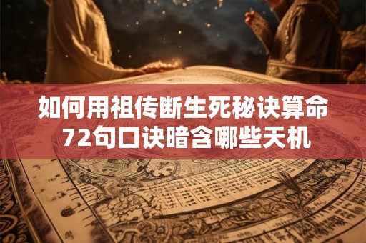 如何用祖传断生死秘诀算命 72句口诀暗含哪些天机