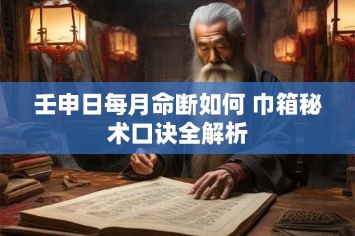 壬申日每月命断如何 巾箱秘术口诀全解析