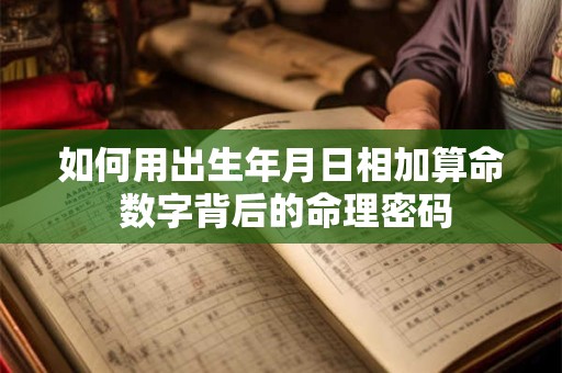 如何用出生年月日相加算命 数字背后的命理密码