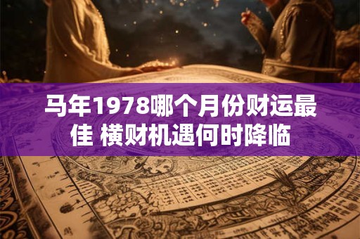 详细阅读:马年1978哪个月份财运最佳 横财机遇何时降临 马年1978哪个月份财运最佳 横财机遇何时降临