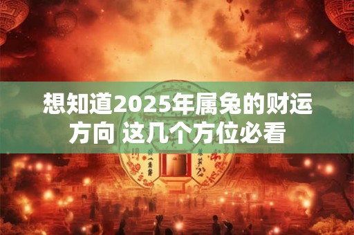 想知道2025年属兔的财运方向 这几个方位必看