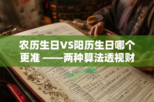 农历生日VS阳历生日哪个更准 ——两种算法透视财运差异