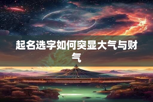 详细阅读:起名选字如何突显大气与财气 起名选字如何突显大气与财气