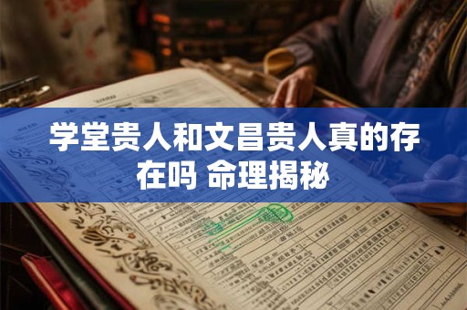 学堂贵人和文昌贵人真的存在吗 命理揭秘