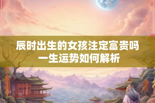 辰时出生的女孩注定富贵吗 一生运势如何解析