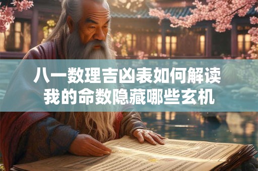 八一数理吉凶表如何解读 我的命数隐藏哪些玄机