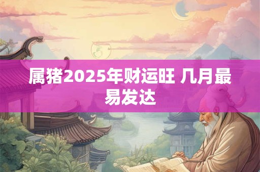 属猪2025年财运旺 几月最易发达