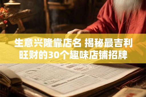 生意兴隆靠店名 揭秘最吉利旺财的30个趣味店铺招牌