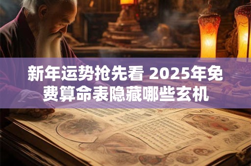 新年运势抢先看 2025年免费算命表隐藏哪些玄机