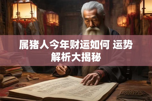 属猪人今年财运如何 运势解析大揭秘