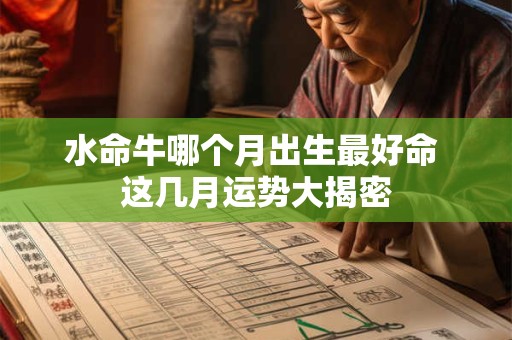 水命牛哪个月出生最好命 这几月运势大揭密