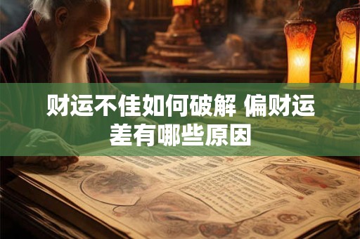 财运不佳如何破解 偏财运差有哪些原因