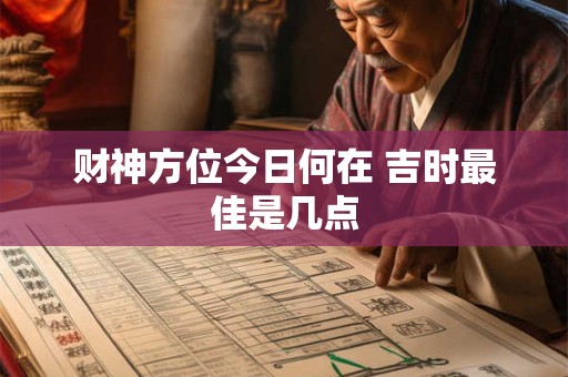 财神方位今日何在 吉时最佳是几点