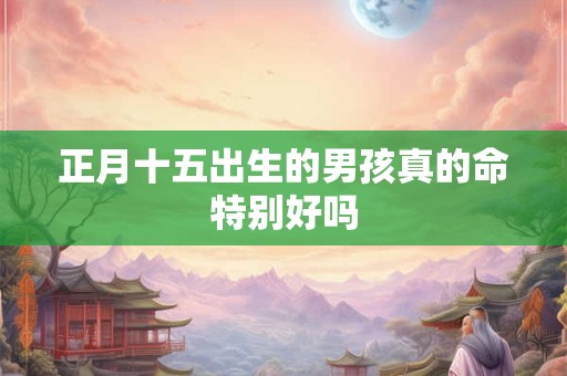 正月十五出生的男孩真的命特别好吗