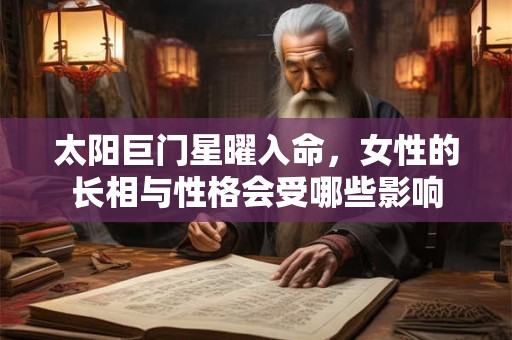太阳巨门星曜入命，女性的长相与性格会受哪些影响