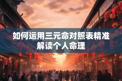 详细阅读:如何运用三元命对照表精准解读个人命理 如何运用三元命对照表精准解读个人命理