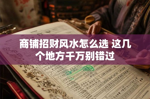 商铺招财风水怎么选 这几个地方千万别错过