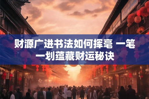 财源广进书法如何挥毫 一笔一划蕴藏财运秘诀