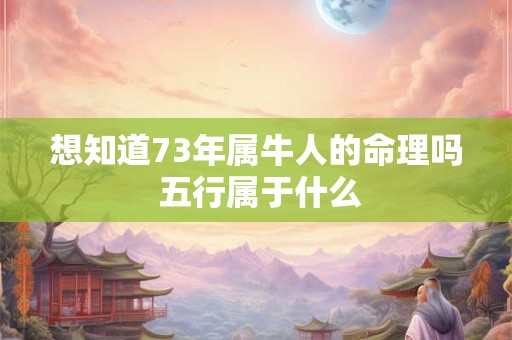 想知道73年属牛人的命理吗 五行属于什么