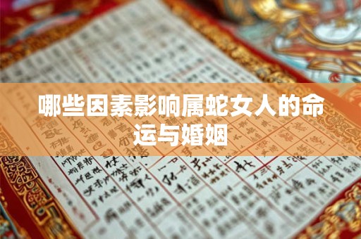 哪些因素影响属蛇女人的命运与婚姻