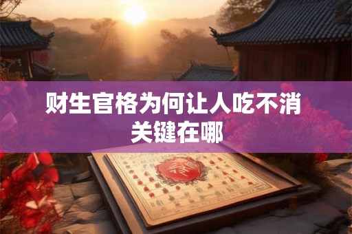 财生官格为何让人吃不消 关键在哪