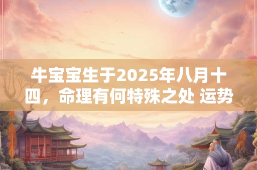 牛宝宝生于2025年八月十四，命理有何特殊之处 运势吉凶如何
