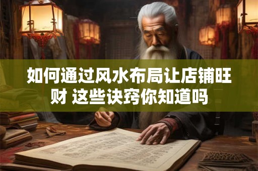 如何通过风水布局让店铺旺财 这些诀窍你知道吗