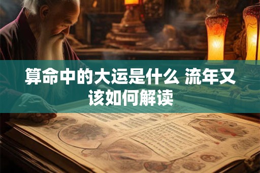 算命中的大运是什么 流年又该如何解读