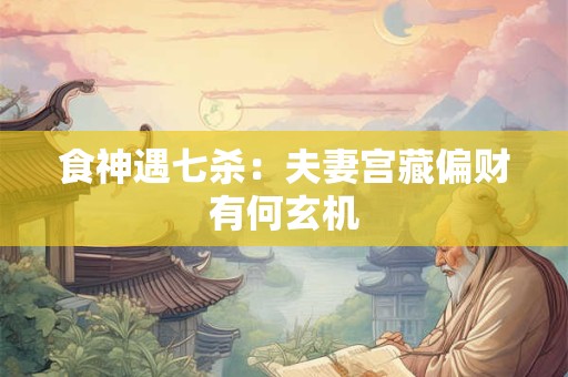 食神遇七杀：夫妻宫藏偏财有何玄机