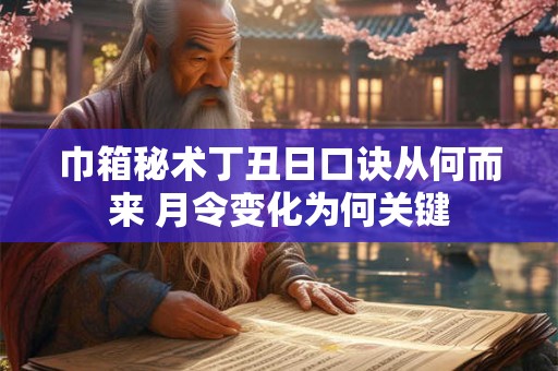 巾箱秘术丁丑日口诀从何而来 月令变化为何关键