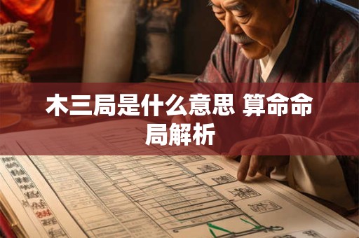 木三局是什么意思 算命命局解析